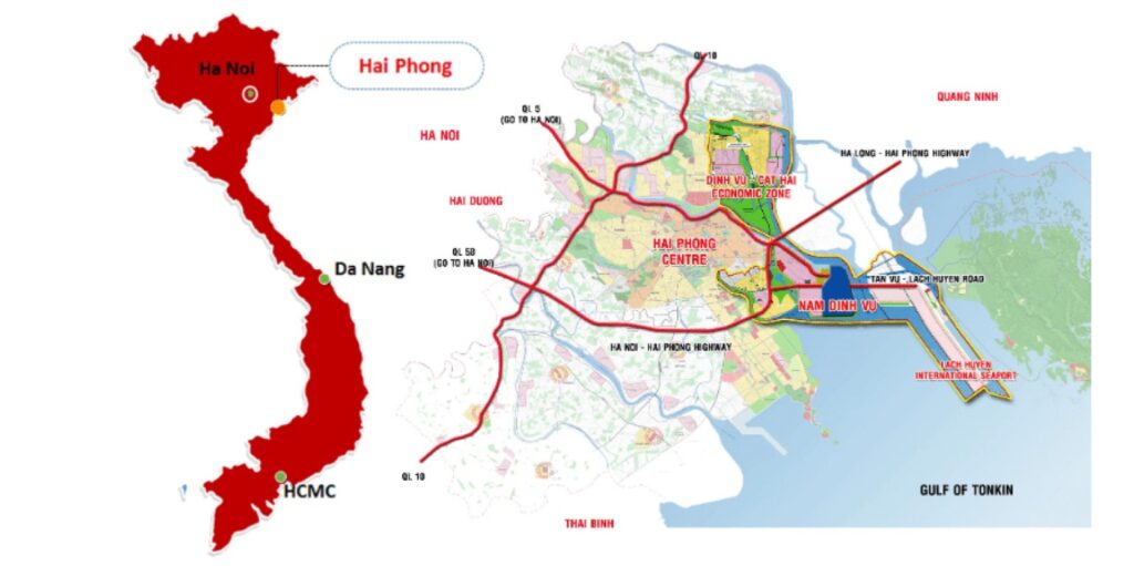 2022 01 11 LNG terminal Nam Dinh Vu map - JAPEX присоединяется к проекту терминала СПГ Nam Dinh Vu на севере Вьетнама