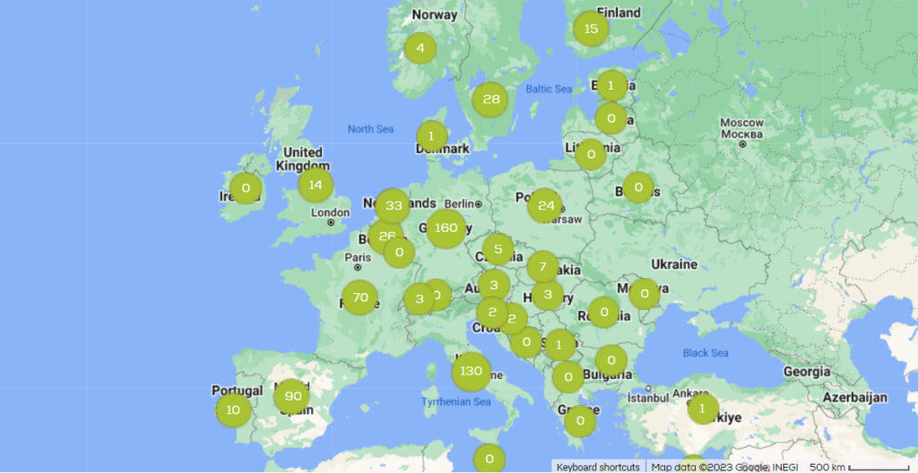 2023 01 24 MGVA map - NGVA Europe: количество АЗС СПГ в Евросоюзе достигло 635 станций