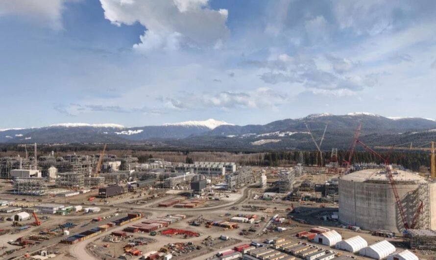 Строительная фаза первого в Канаде экспортного заводе СПГ LNG Canada выходит финишную прямую