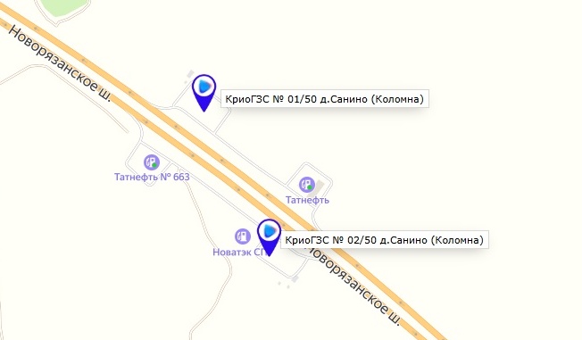 CryoGZS 1n2 50 Sanino map - КриоГЗС № 02/50 д.Санино (Коломна)