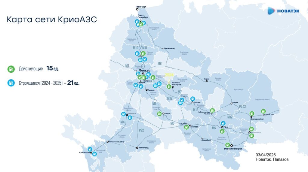 Novatek AZS 2025 04 - Сеть криогенных ГЗС компании «Новатэк СПГ топливо» пополнилась тремя новыми объектами